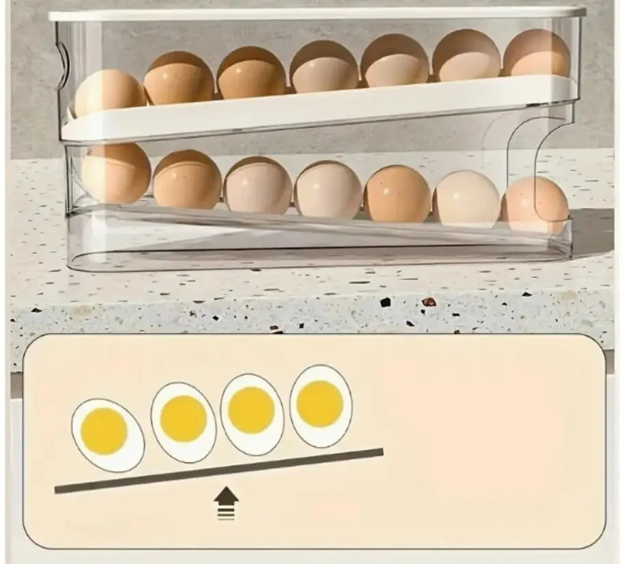 Bilayer Rolling Egg Storage Dispenser