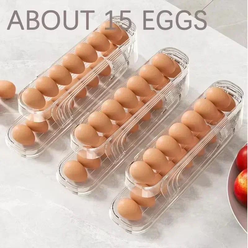 Bilayer Rolling Egg Storage Dispenser