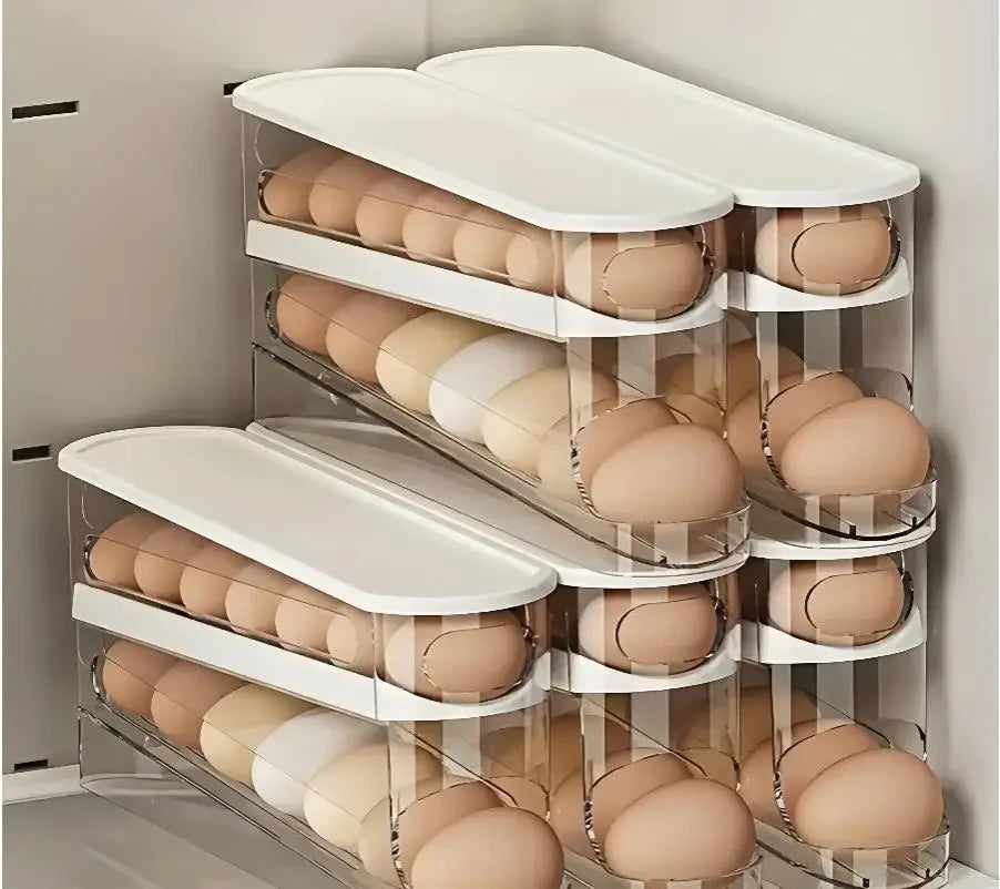 Bilayer Rolling Egg Storage Dispenser