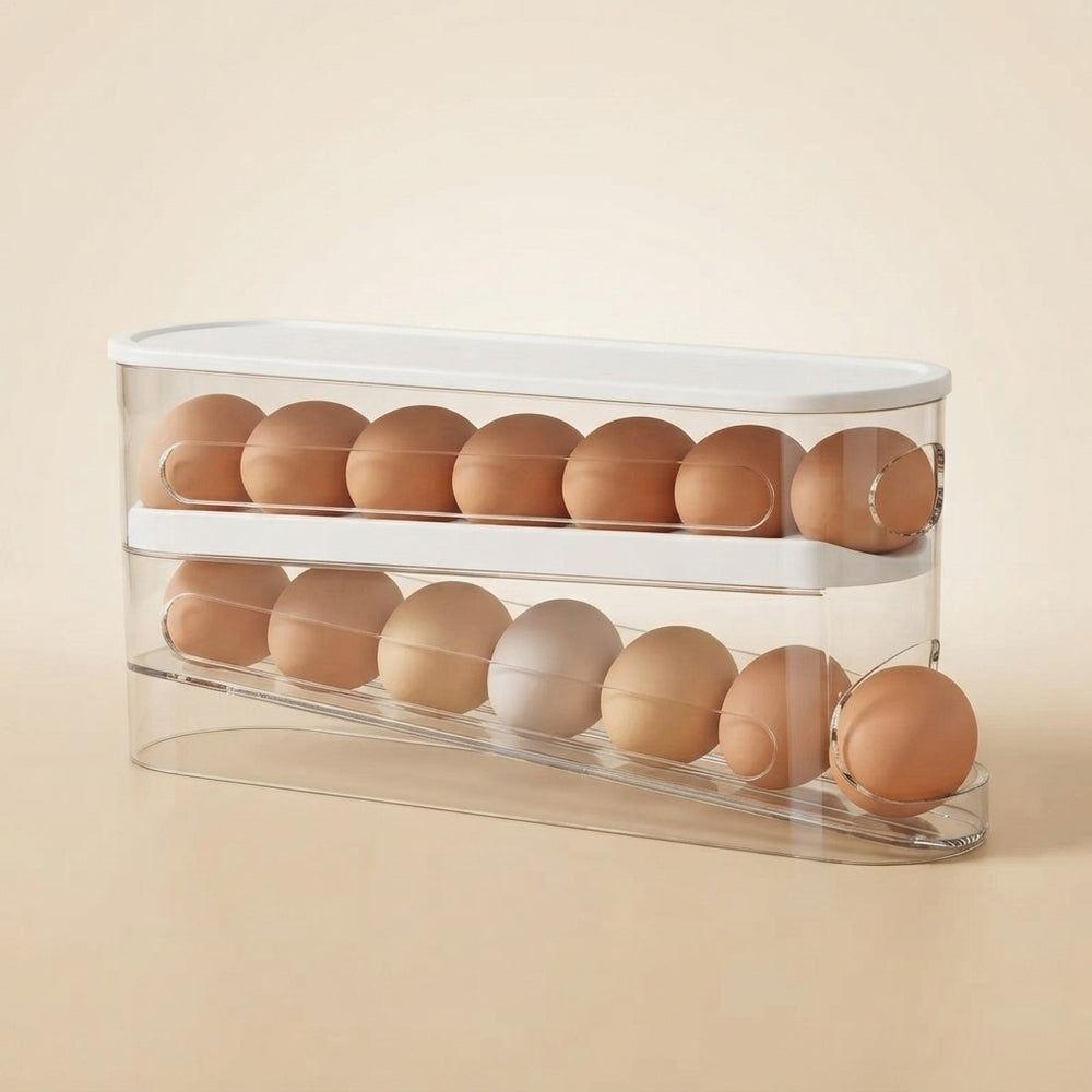 Bilayer Rolling Egg Storage Dispenser
