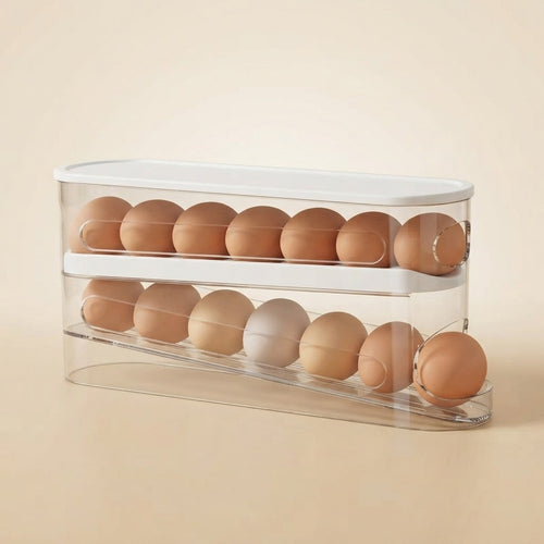 Bilayer Rolling Egg Storage Dispenser